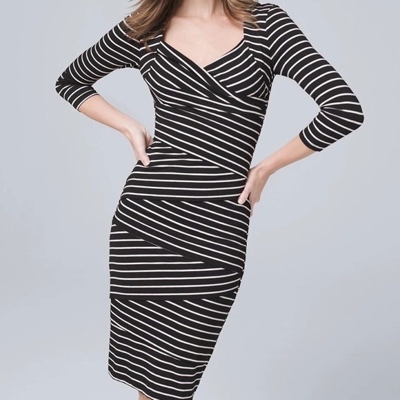White House Black Market Dresses & Skirts - White House Black Market Instantly Slimming Striped Sheath Dress-Sz 10